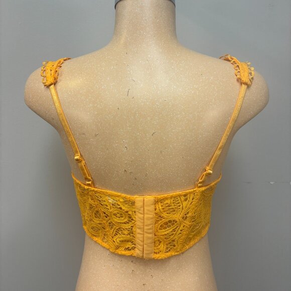 For Love & Lemons Bustier Medium Eyelet Lace Sammie Corset Crop Top Underwired - Picture 2 of 11